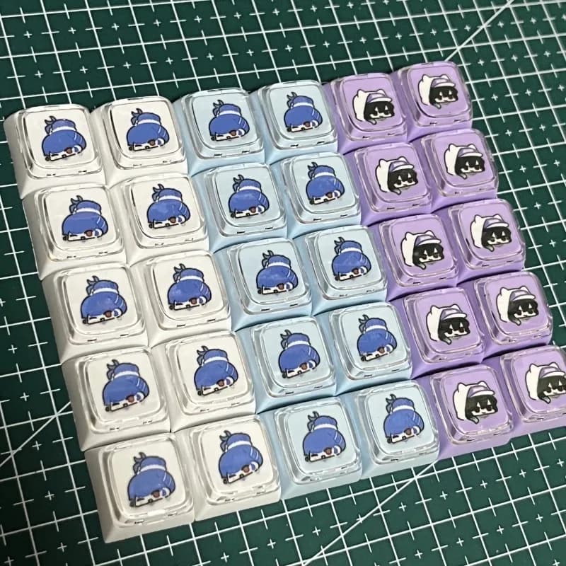 Set di copritasti Candy Block 10 pezzi personalizzati PBT senza intaglio Cherry R4 Profilo 1U Retro Artisan Key Cap Accessorio per tastiera meccanica fai da te