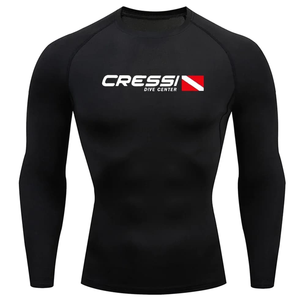 2026 Swimming Rashguard Surfing T-shirts Men Long Sleeve Rash Guard Basic Skins Swimwear UV Protection Beach Diving Surfing Clot