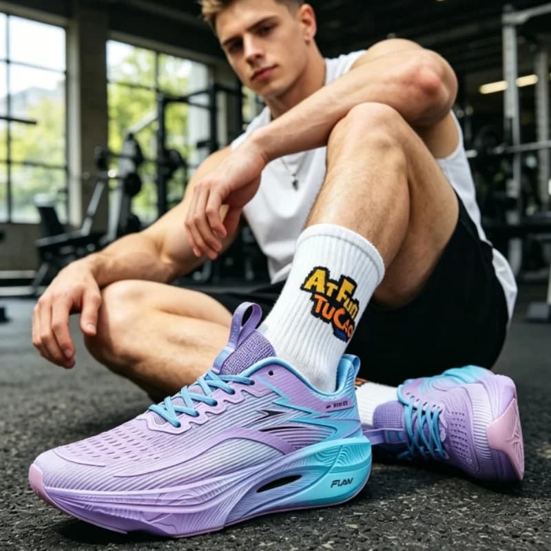 Esercizio fisico ‌ Scarpe da Corsa Uomo con Piastra in Carbonio, Ammortizzanti, Leggere e Comode, Sneakers Unisex Specializzate per Maratona e Atletica