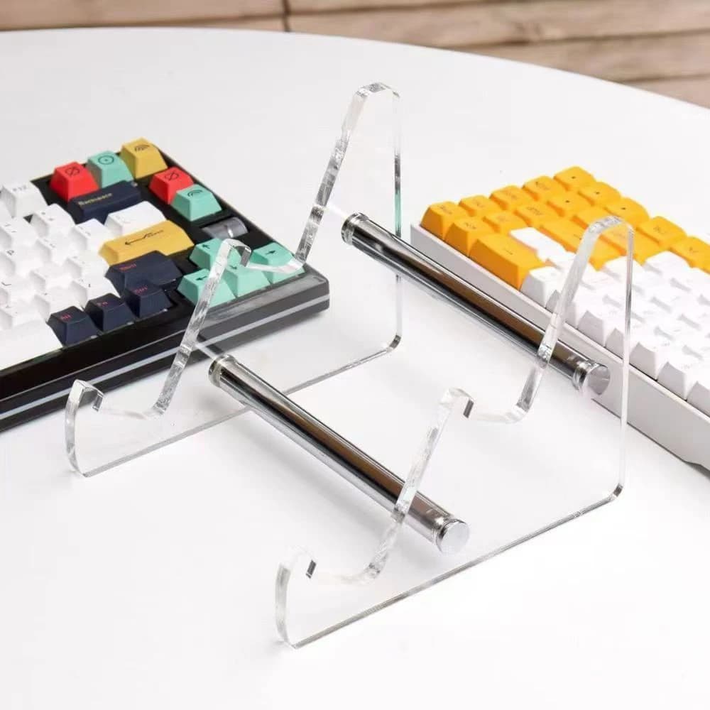3 Tiers Display Keyboard Holder Transparent Acrylic Keyboard Stand Computer Mechanical Keyboard Rack Storage Detachable Holder