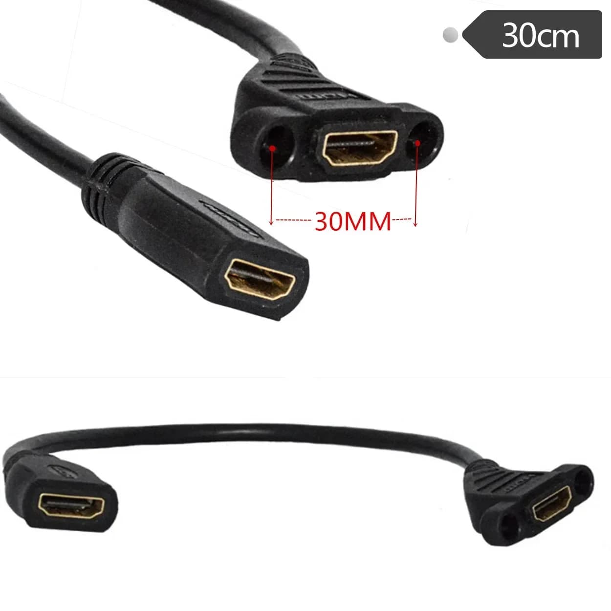 Cavo placcato oro prolunga per montaggio a pannello femmina-femmina compatibile HDMI 1.4V/1080P