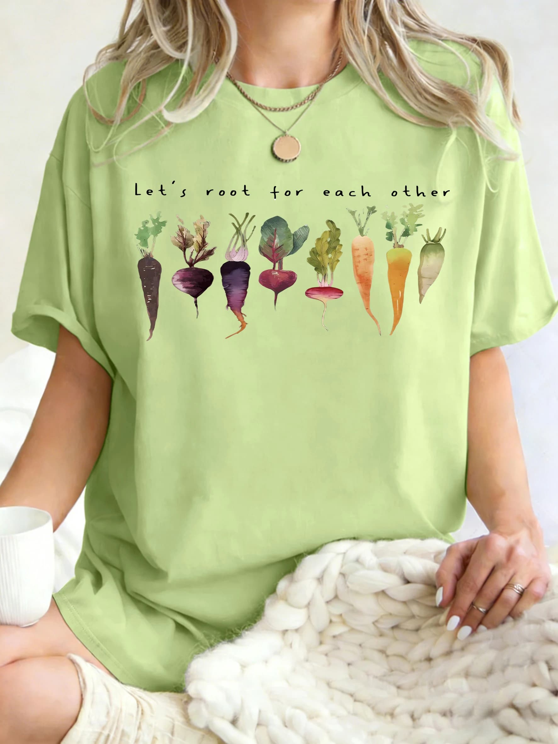 T-shirt da donna con stampa di varie carote, girocollo, estiva, casual, in cotone, traspirante, stile Y2K, hip hop, a maniche corte