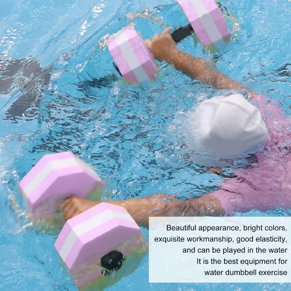 2PCS High Density EVA Foam Aquatic Exercise Dumbbells Diamond Shaped Pool Fitness Dumbbells Floating Water Dumbbells