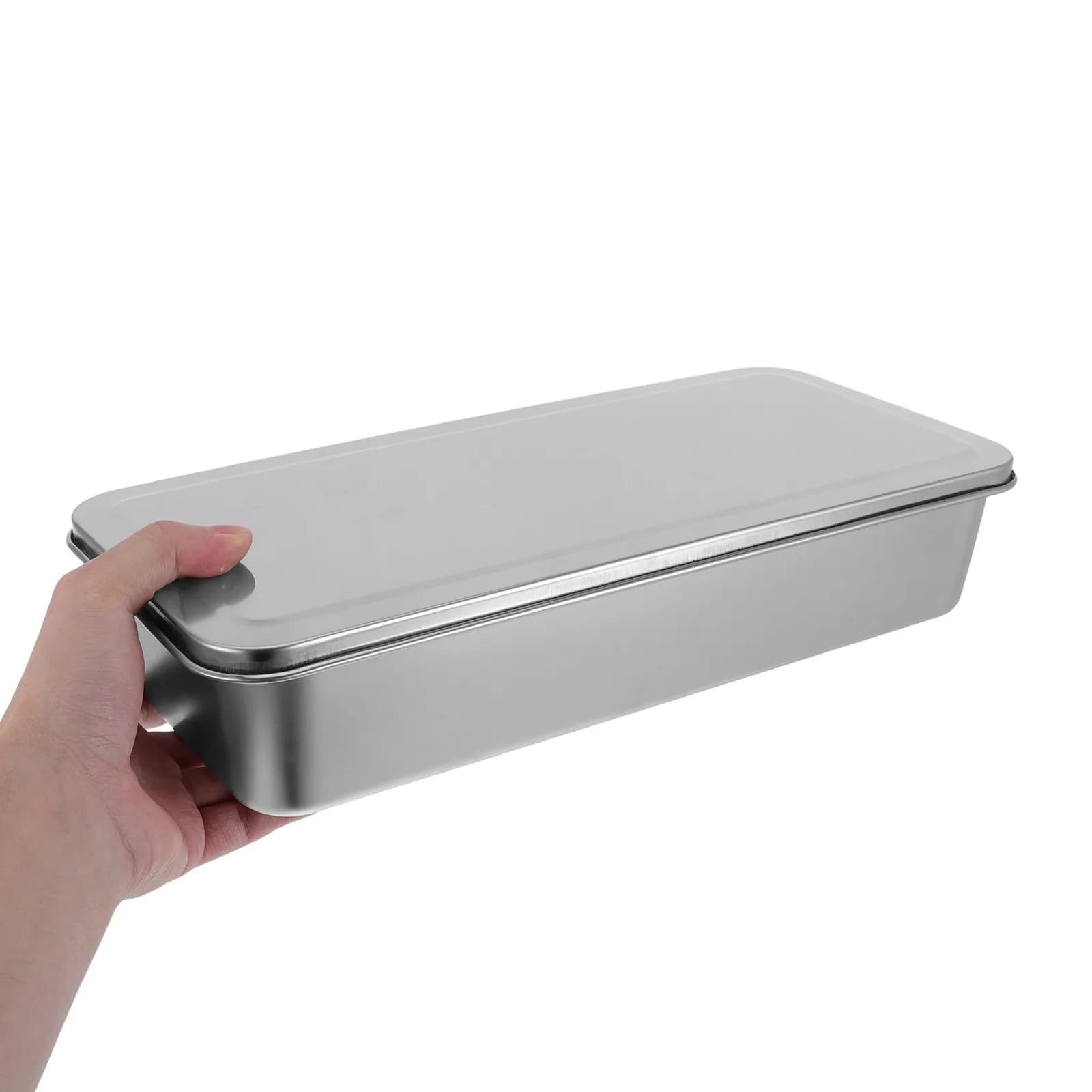 Contenitori per Alimenti in Acciaio Inox Impilabili con Chiusura Ermetica 13x5.9x2.6 Pollici Lavabili in Lavastoviglie per Preparazione Pasti Carne Formaggio Congelatore