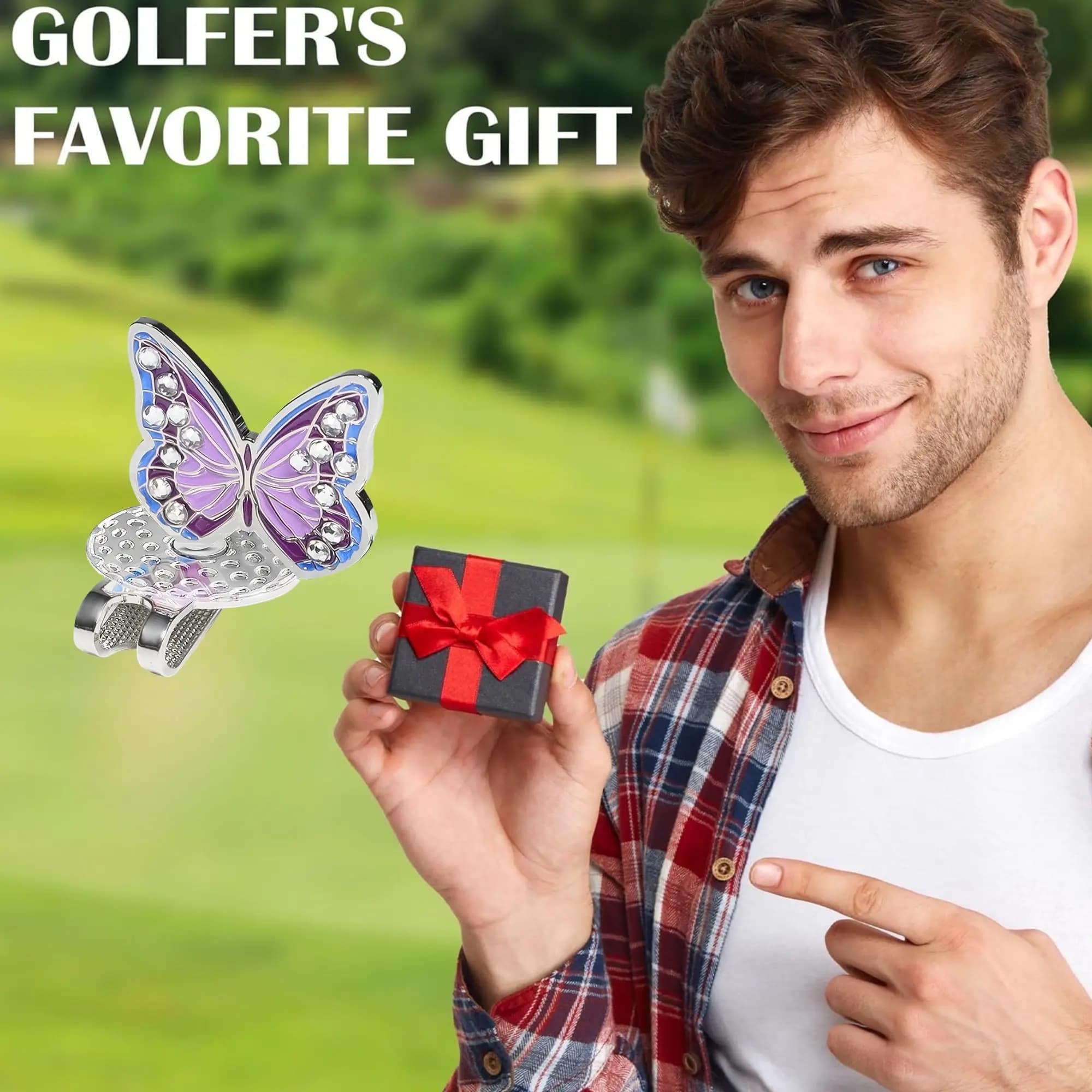 Rhinestone Butterfly Shape Ball Cap Marker with Magnetic Hat Clip , Ideal Gift for Men and Women Golf Enthusiasts ezgo rxv golf cart seat cover cubierta para carro de golf golf