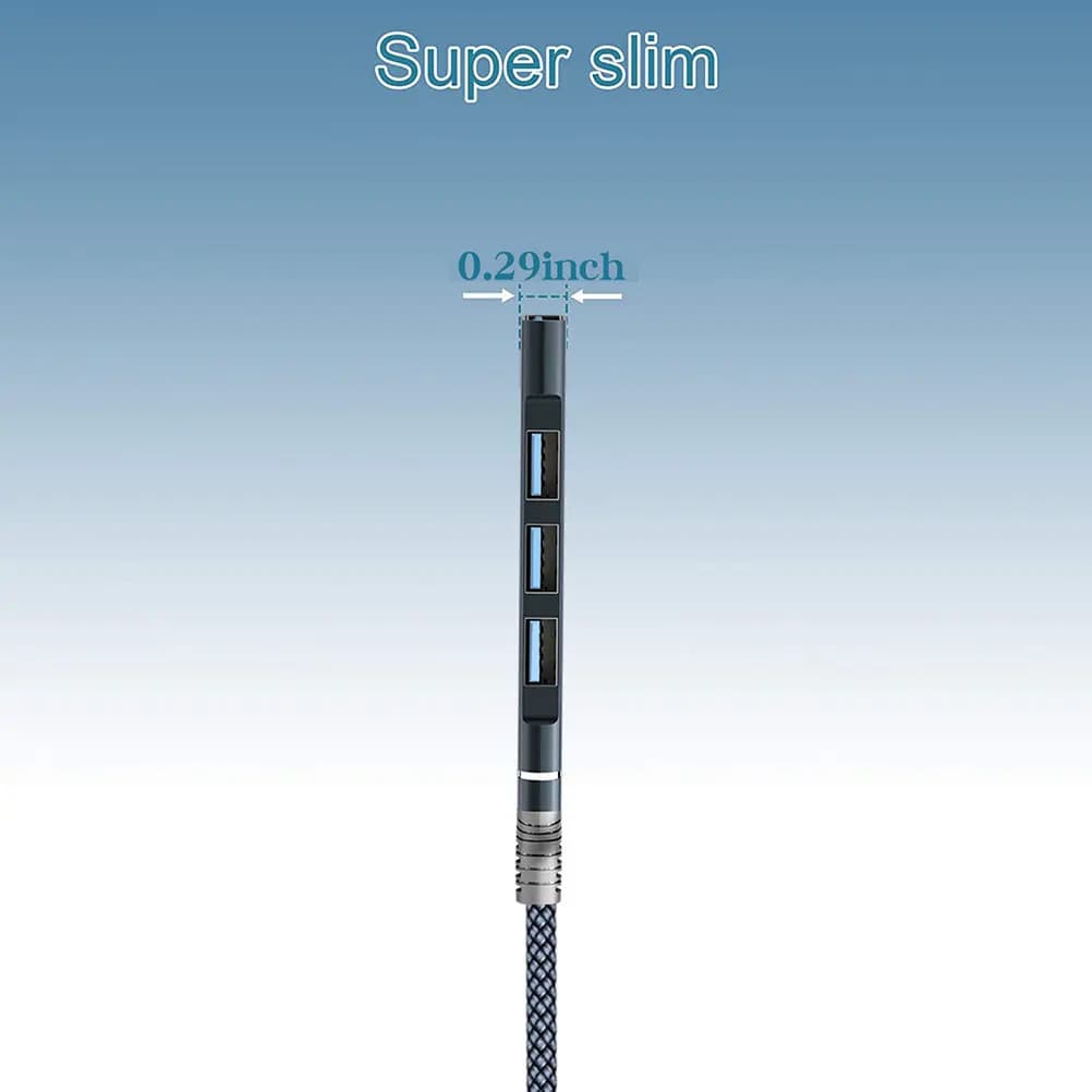Hub USB 3.0 in Lega di Alluminio, Portatile, Mini Espansore Dati per Laptop, Tastiera, Mouse, Webcam