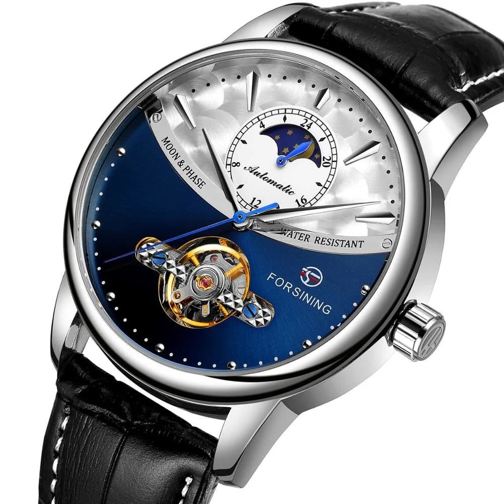 Forsining 339L New Luxury Men's Mechanical Wristwatches Waterproof Life Automatic Movement Watches Men's Leather Watch