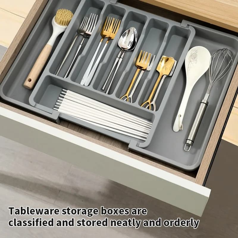 Retractable Storage Box for Kitchen Tableware Knife and Fork Storage Box Kitchen Desktop Finishing