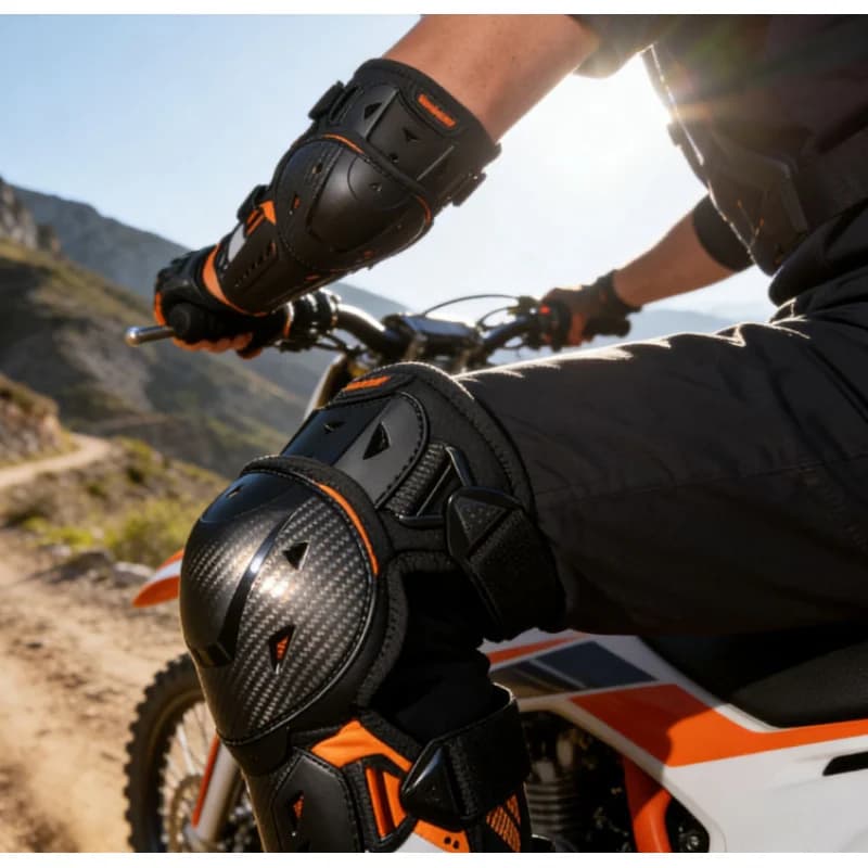 Uno nuovo Equipaggiamento protettivo per bici da cross Attrezzature per moto Ginocchiera e gomitiere Comodo per uomo Donna Attrezzatura da equitazione fuoristrada