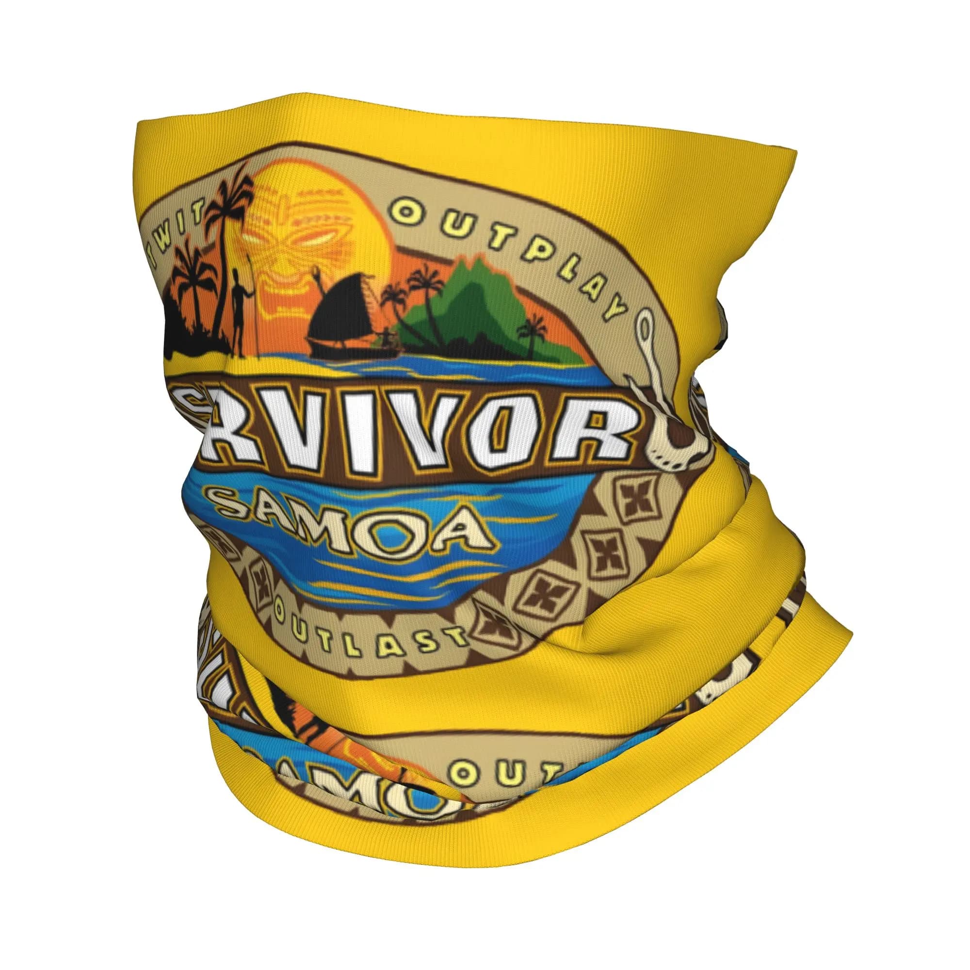 Scaldacollo Bandana Personalizzato S-Survivors Samoa per Escursionismo Campeggio Donna Uomo Sciarpa Avvolgente Fascia per la Testa Avventura