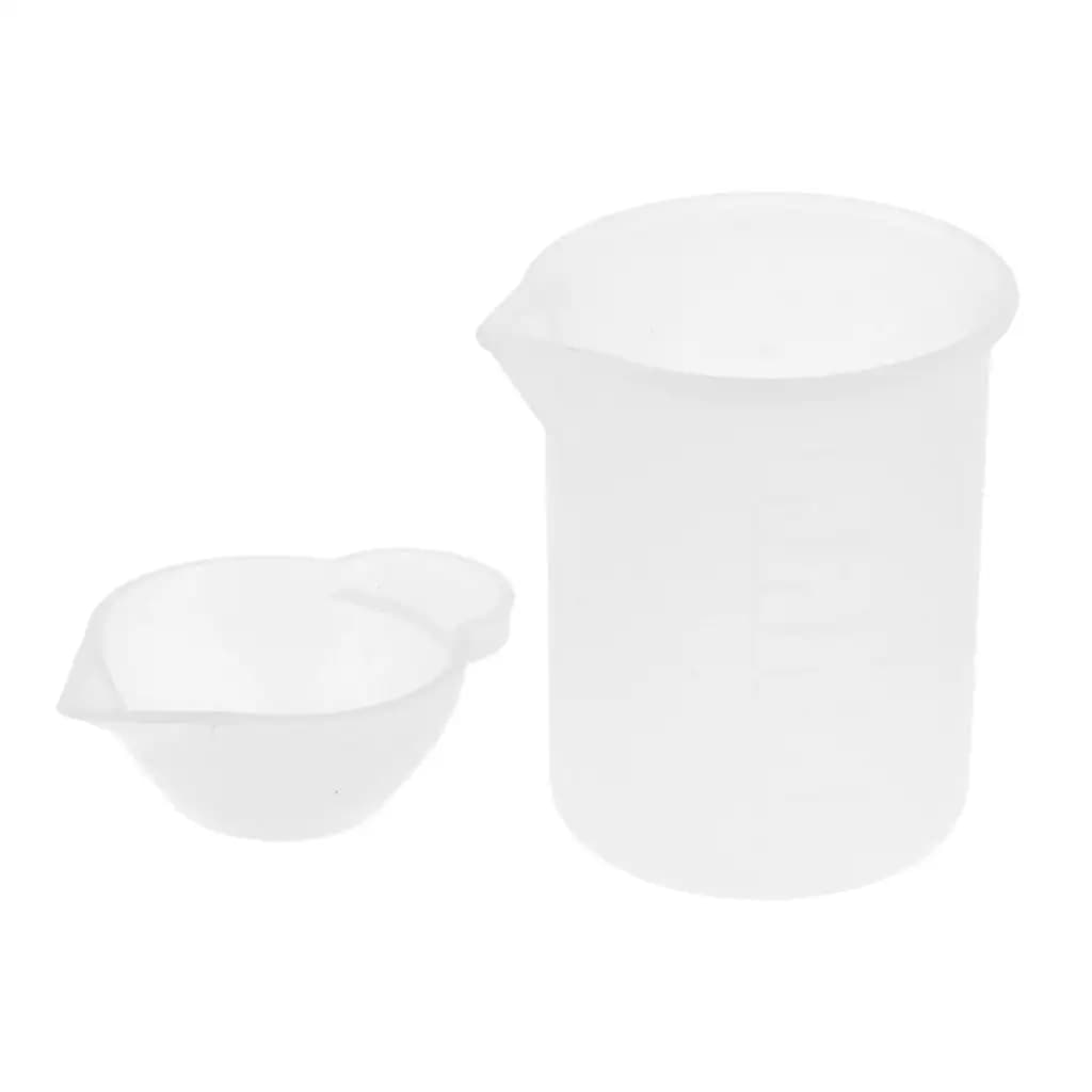 Bicchieri in Silicone per Miscelazione Resina 100ml, Trasparenti Graduati, Strumenti Fai-da-te per Modellismo e Misurazione di Liquidi Epossidici