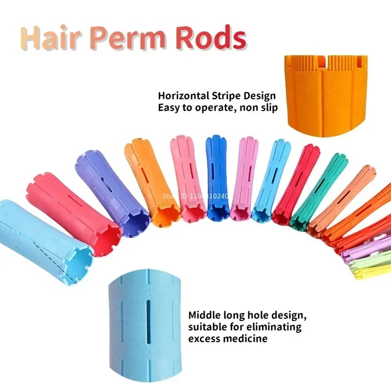 Биzikди Permanent Hair Grips Cold Wave Auction for Permanent Plastic Rolls for curling hair Bigodini Coiled Steel Coiled Roofs Bigodino for Hair No Heat