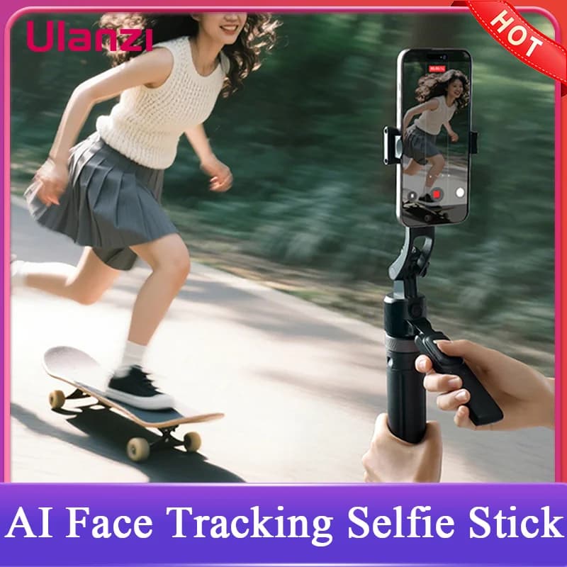 Treppiede per selfie stick Ulanzi TT23 AI Face Tracking con 360 ° Fotografia Vlog con controllo Bluetooth Gimbal per fotocamera iPhone Gopro DJI