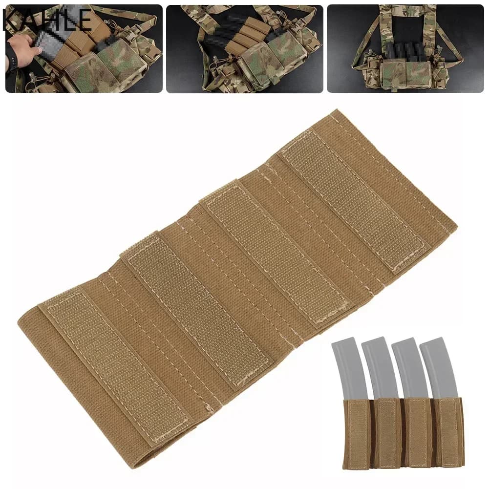 MP5 MP7 Quadruple Magazine Insert Pouch MK Tactical Chest Rig Accessories Elastic Magazine Holder for MK3 and MK4 Chest Rig