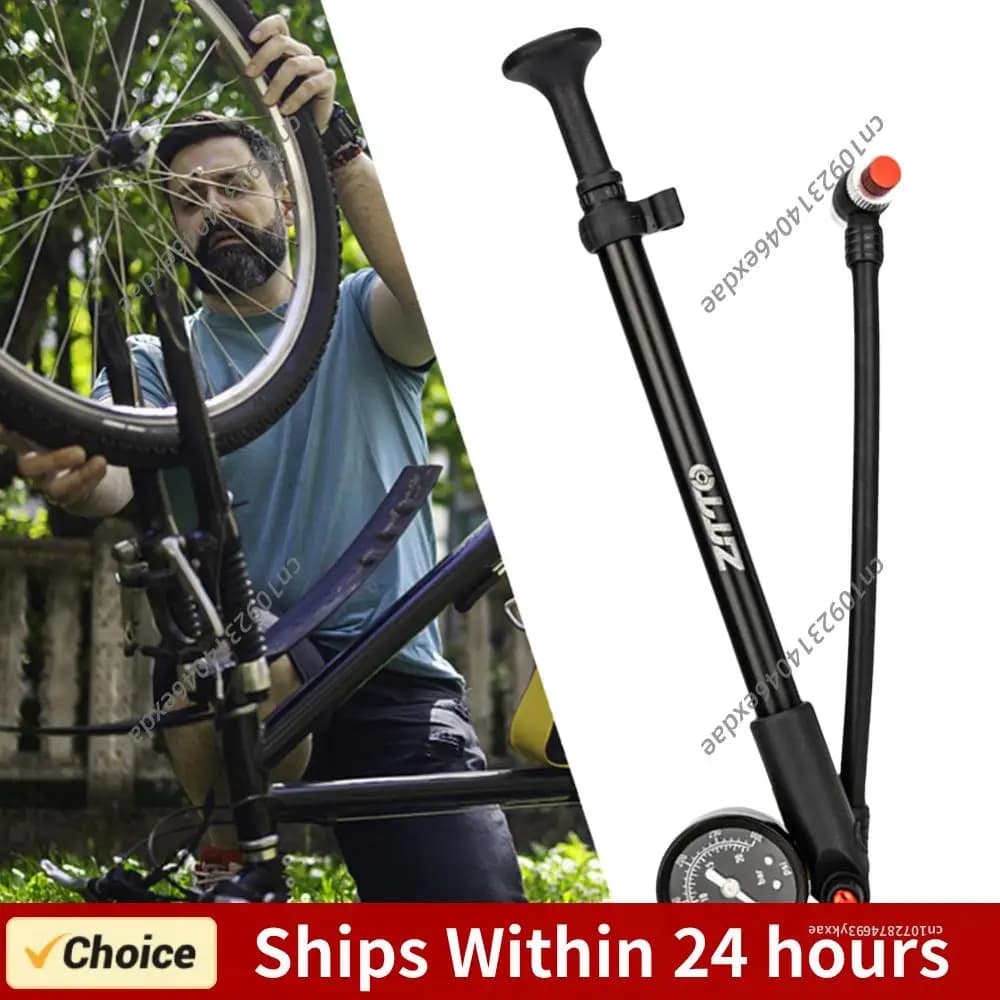 Pompa per ammortizzatori MTB da 300 PSI con manometro, gonfiatore portatile ad alta pressione per forcella e sospensione posteriore