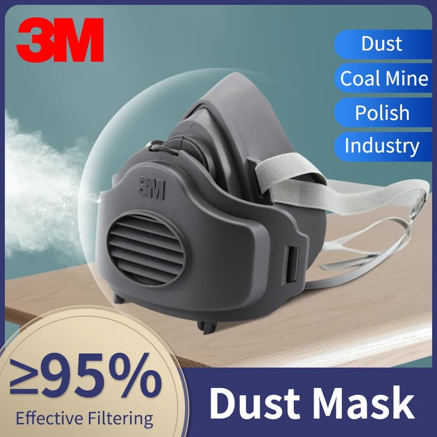 3M 3200 Polvere Pittura Respiratore Mezza Faccia Maschera antigas Filtro 3701 Protezione Industriale Antipolvere Spruzzatura Anti Particelle Filtri