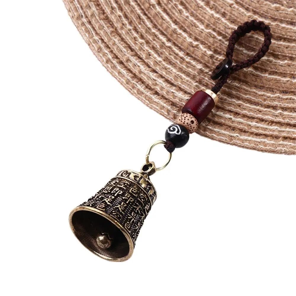 Lucky Rope Tibetan Buddhism Brass bell Scripture Sutra Interior Accessories Keyfob Key Rings Car Key Chain Car Key Chain