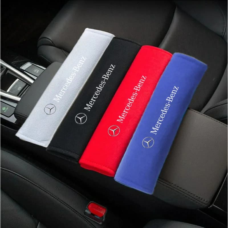 2 pcs safety belt plush shoulder strap covers car shoulder padding safety belt for Mercedes Benz W211 W204 W210 W124 W202 CLA Auto