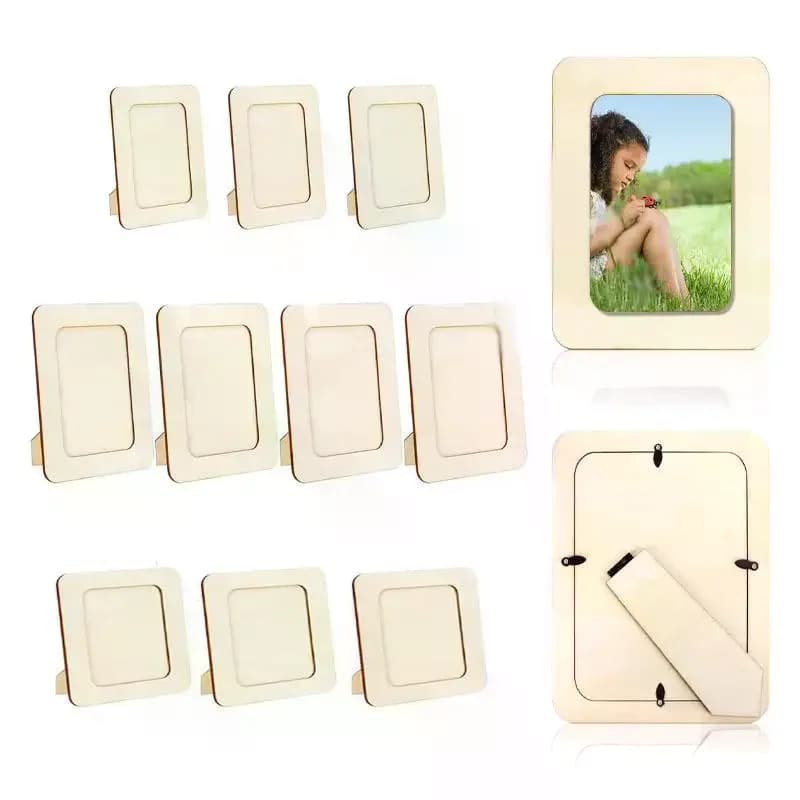5pcs Wooden Picture Frames, DIY Handmade Contemporary Style, Tabletop Display, Perfect For Family Memories And Home Decor