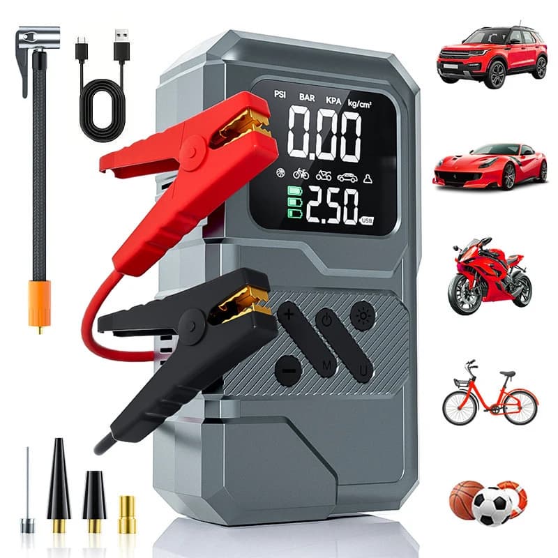 Multifunctional Portable Car Air Pump, Emergency Starting Power Supply, Bank All-In-One Machine, Pump For Cross-Border Use