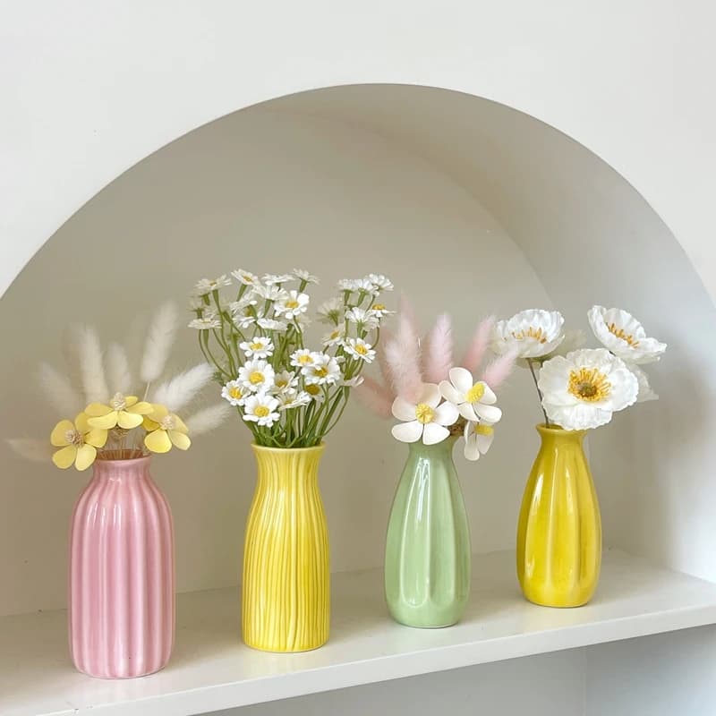 Mini Ceramics Vase Decorative Vase Wedding Table Flower Bud Flower Plant Pot Desktop Ornament Decorative