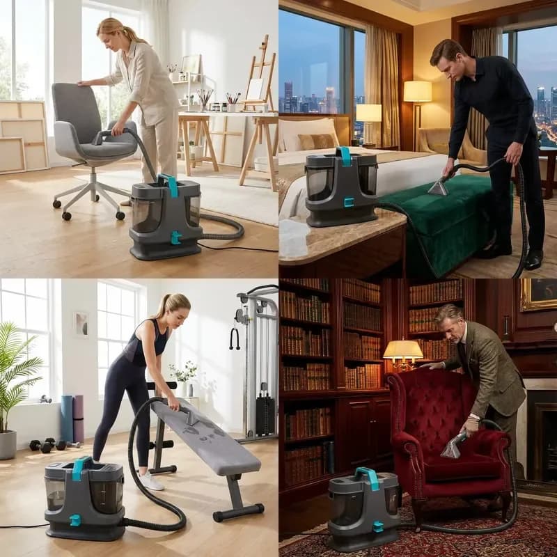 for Contract Grade Carpet Cleaner Machine 1500W 15kPa CE Certified Sofa Couch Rug Curtain Mattress Armchair Deep Wash