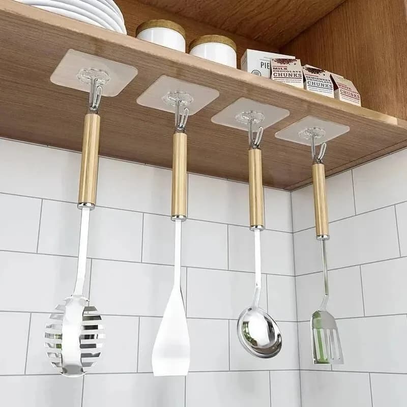 10/30/50/100 Pcs Hooks Transparent Strong Self Adhesive Door Wall Hangers Hooks Suction Heavy Load Rack Cup Sucker For Kitchen