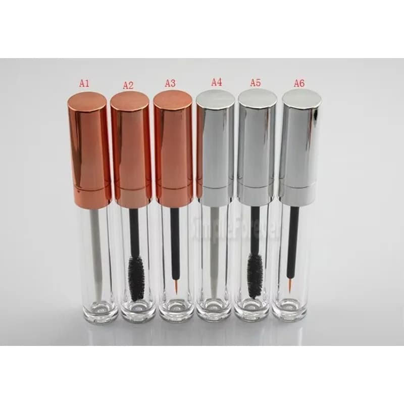 6 ml lip gloss tubes, rose gold silver cap, mascara tube, vacuum cosmetic container for DIY eyeliner tube