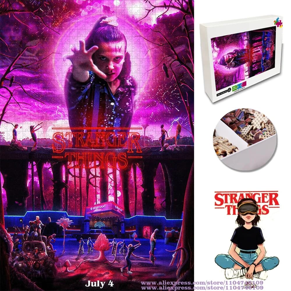 Puzzle Stranger Things Collezione Personaggi, Puzzle di Intelligenza da 108/200/300/500/1000/1500 Pezzi per Bambini, Regali di Capodanno
