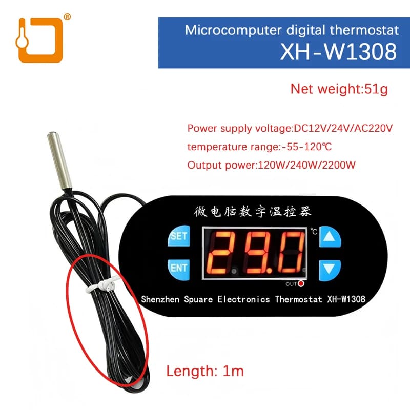 Termostato Digitale XH 1308 12V 24V con Display, Nuovo Controllore di Temperatura per Applicazioni Domestiche e Industriali