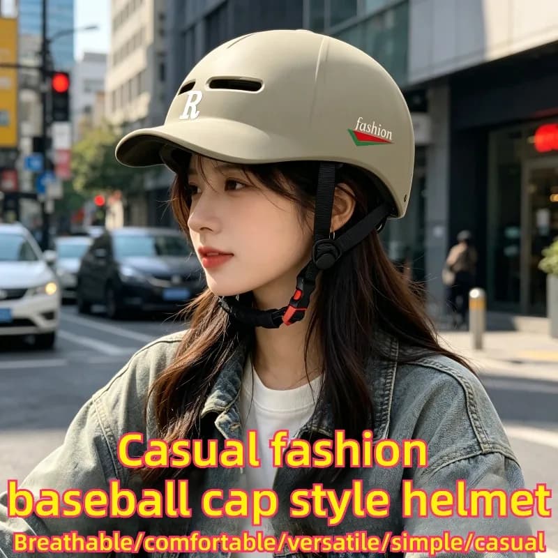 Casco da ciclismo stile baseball con visiera parasole per adulti, casco da bici da montagna e da strada, taglia regolabile, casco di sicurezza per ciclismo