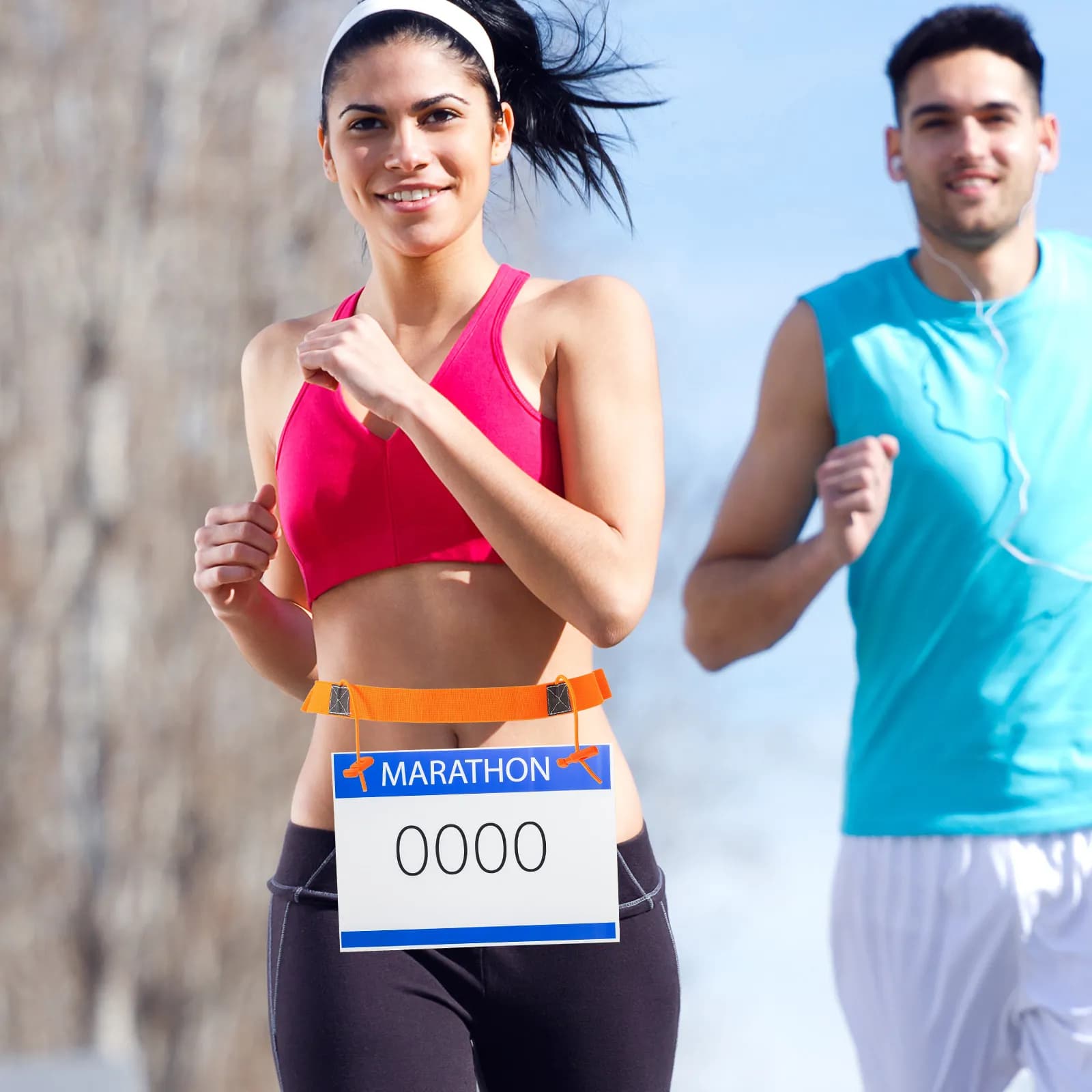 Cintura Porta-Numero da Corsa in Poliestere Senza Cuciture Ergonomica Traspirante Delicata sulla Pelle per Allenamento e Gare
