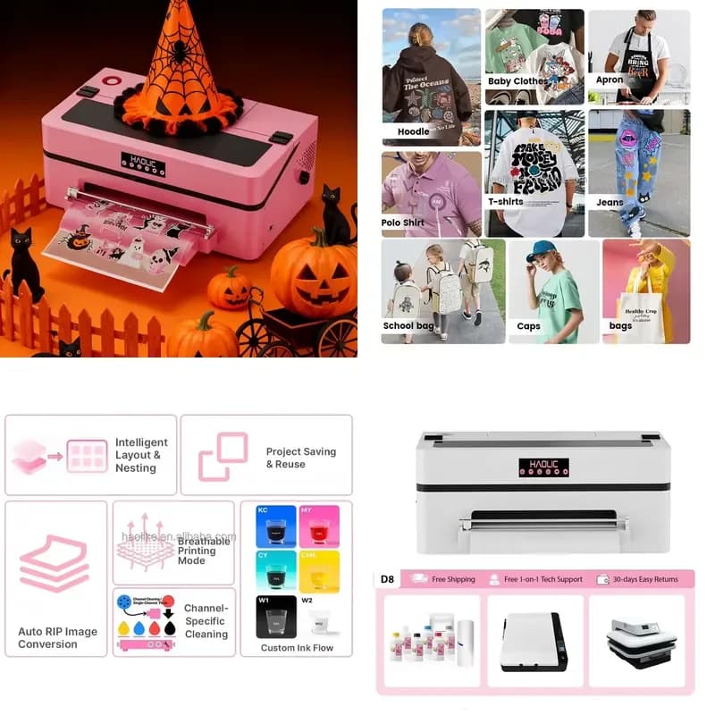 Haolic DX7 High-Precision Print Head A3 DTF UV Ink New Printer 1 Year Warranty for T-Shirts Cloth Textile Heat Transfer