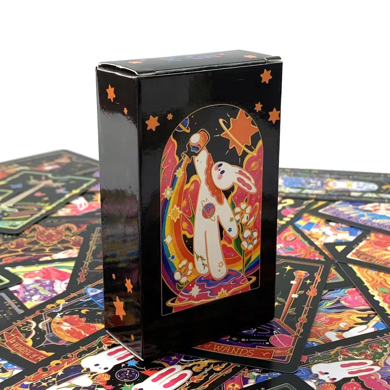 Mazzo di tarocchi di vendita calda Carte simpatico cartone animato ideali per principianti, meditazione e giochi di società, regali di Natale e Capodanno