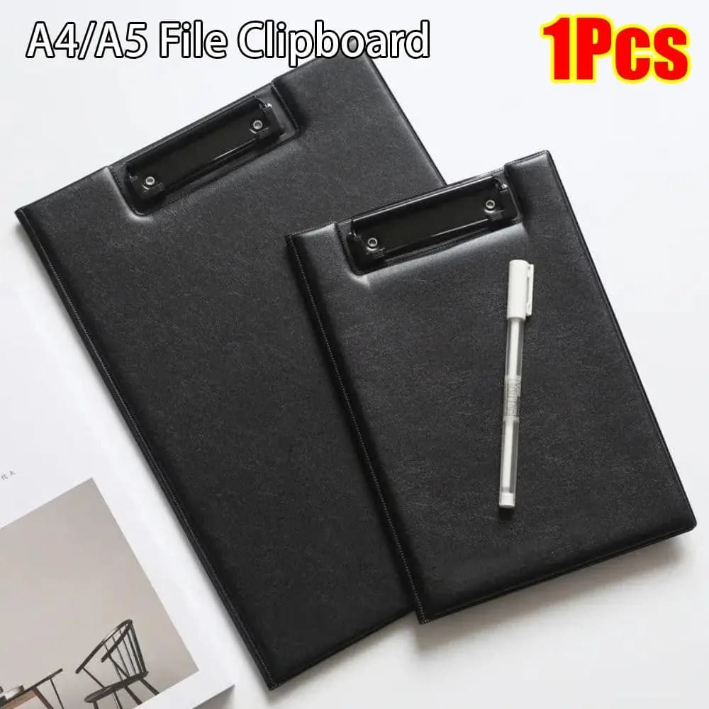 Appunti in pelle PU Cartella portadocumenti per conferenze A4 A5 Blocco note ultra-liscio Appunti pieghevole con fibbia a clip Forniture per ufficio