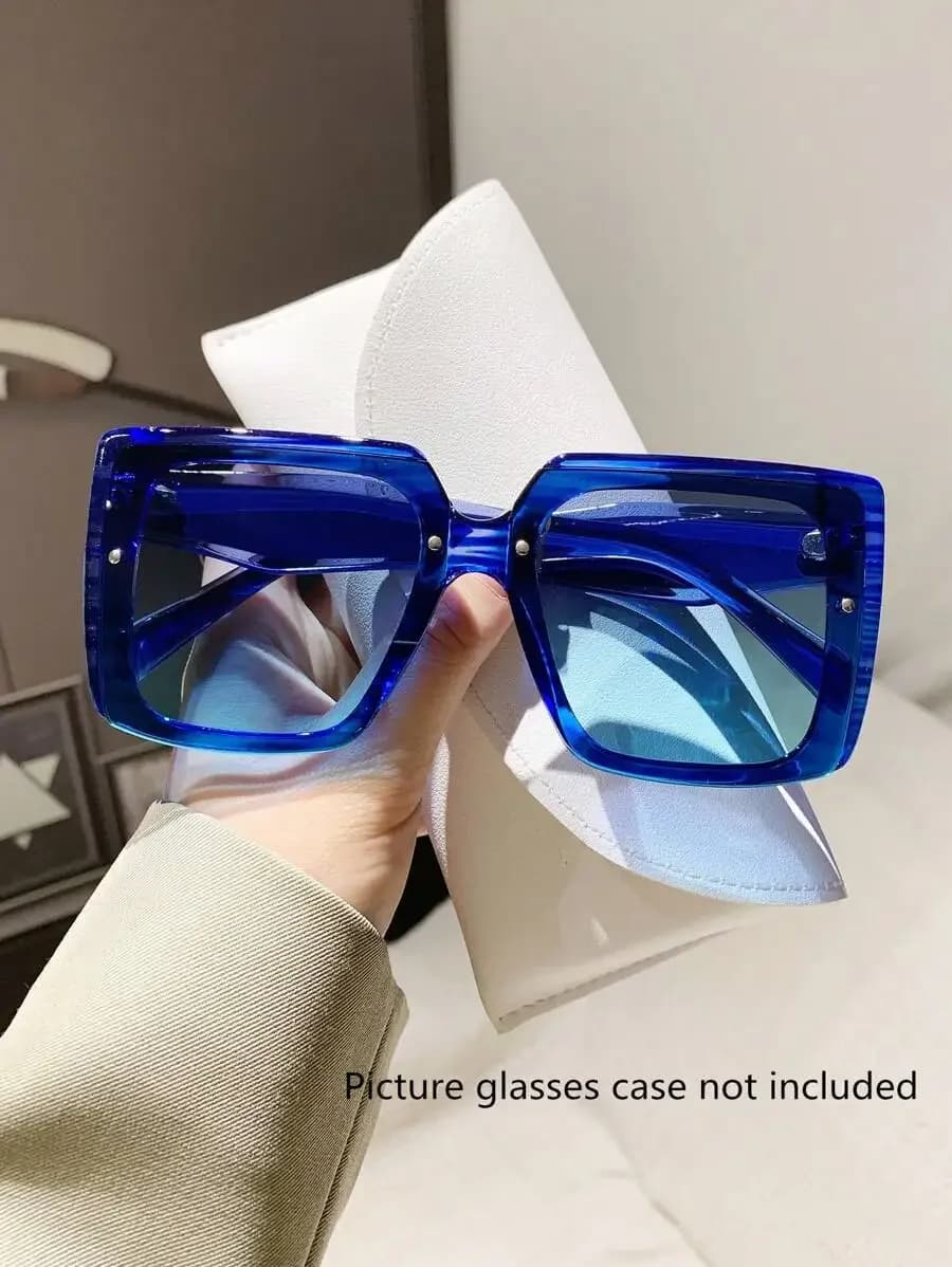 1 paio di occhiali vintage con montatura quadrata, eleganti e alla moda, per le vacanze, accessori da spiaggia per donna, occhiali da sole eleganti Outfityyy