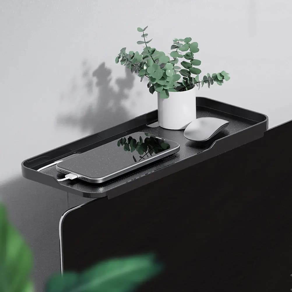 Supporto per Set-Top Box TV Senza Forature, Scaffale Porta Router in Plastica ABS Nera per Ripiano TV, Soggiorno, Ufficio, Camera da Letto