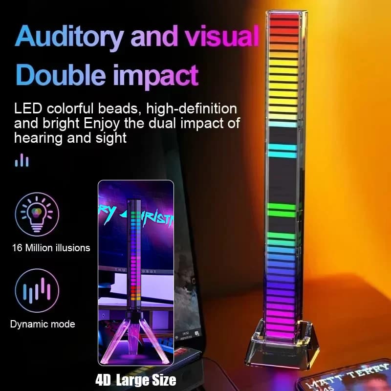 Lampada per pickup audio RGB Luci d'atmosfera a LED Sincronizzazione musicale Luce ritmica musicale multicolore per la decorazione dell'automobile della stanza degli sport delle feste