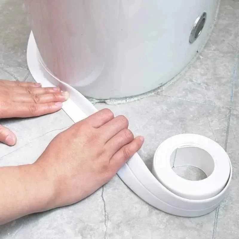 1 rotolo di nastro anti-muffa e impermeabile per cucina, spazio per lavello della cucina e del bagno a prova di umidità, bellissimo adesivo per WC con cucitura