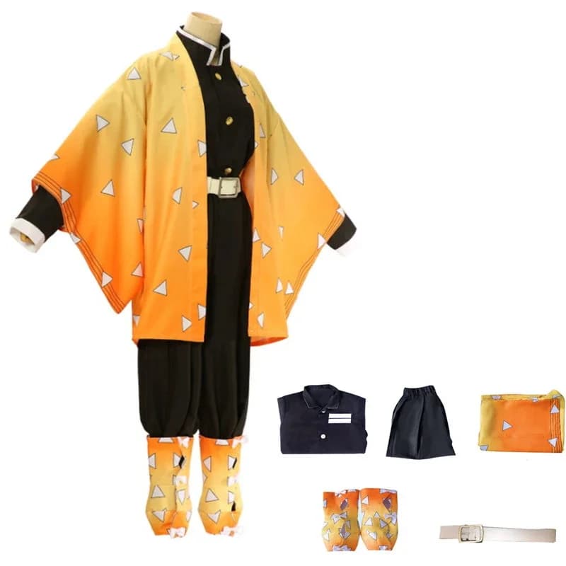 2026 Anime Devil Hunter Agatsuma Zenitsu Cosplay Costume Women Kimono Uniform Halloween Christmas