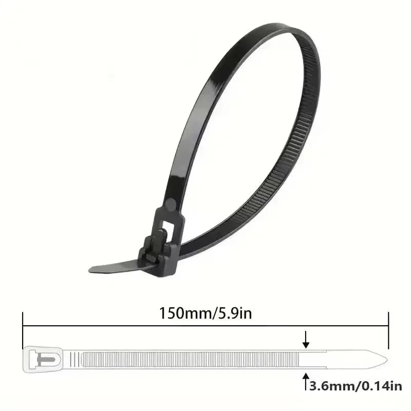 2026 1000/100Pcs Nylon Ties Removable Recyclable Mixed Colours Black White Cable Ties Reusable Cable Ties Cable Lock Loop2026202