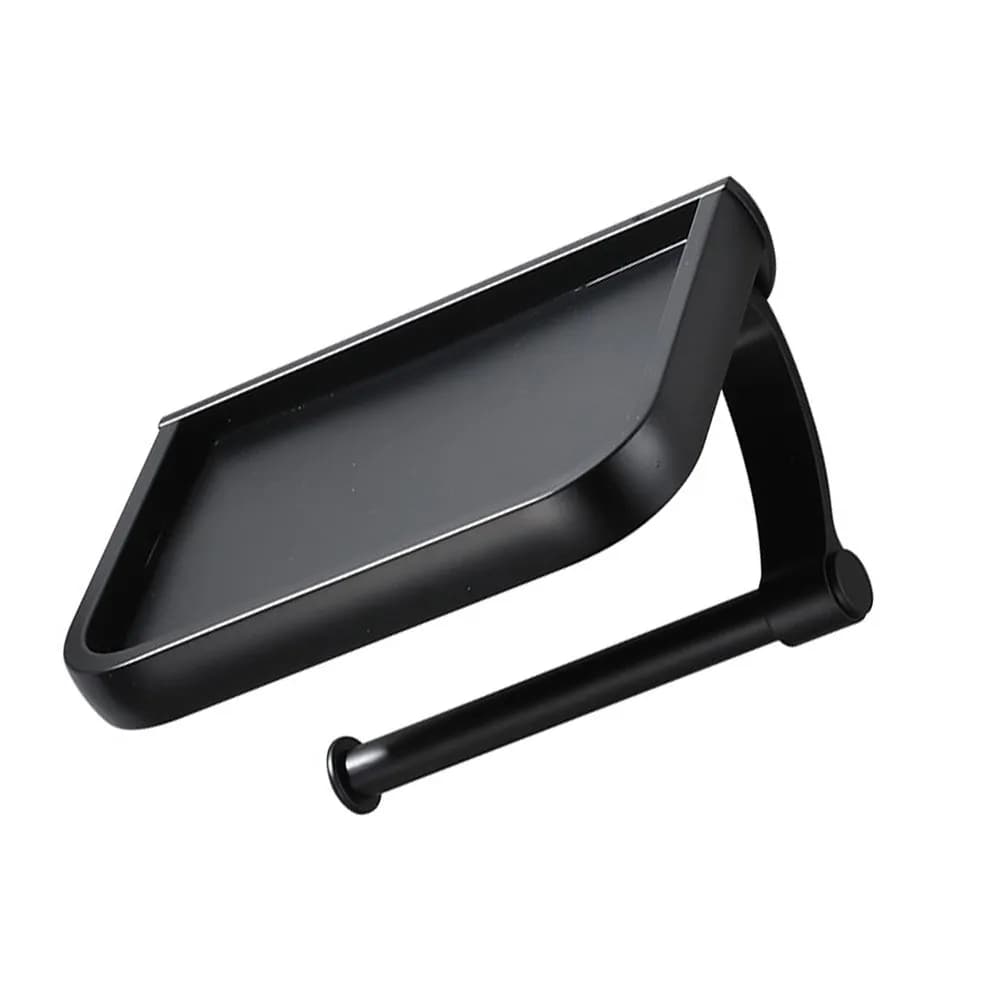 Portarotolo da parete per cellulare, 1 pezzo, spesso e affidabile, porta carta igienica nero, multiuso, per bagno
