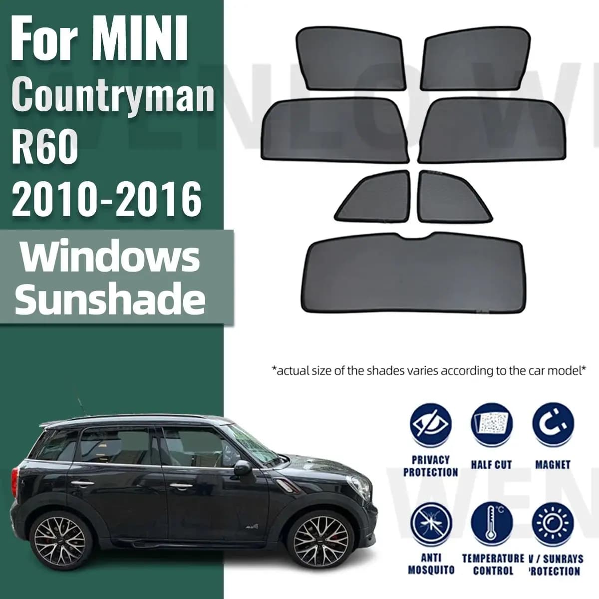 Per MINI Countryman R60 2010-2016 Magnetico Auto Parasole Visiera Parabrezza Anteriore Telaio Tenda Lunotto Laterale Posteriore Parasole Scudo