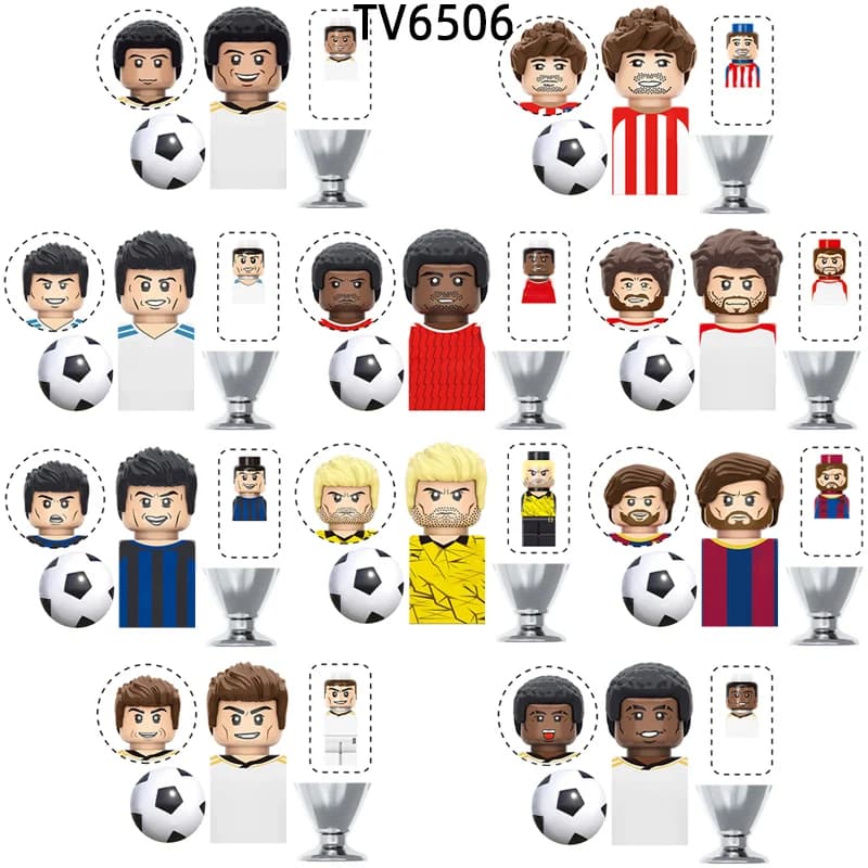 Il famoso giocatore di football Star Number 5 7 9 10 11 8 Blocchi modello MOC Mattoni Set Regali Giocattoli per bambini TV6506