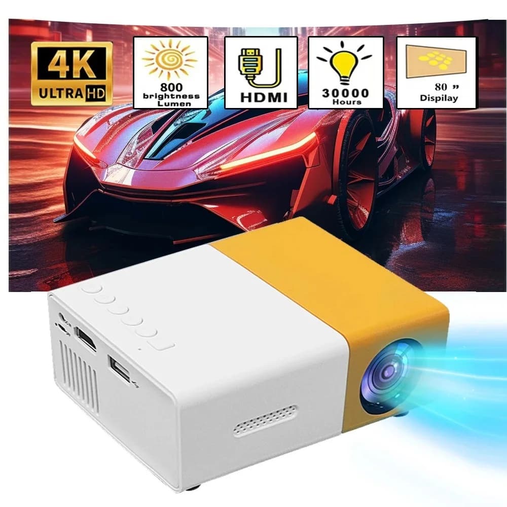Mini Portable YG300 LED Outdoor Mini HD 1080P Mobile Projector Children's Projector Ultra-clear Mini Portable Projector
