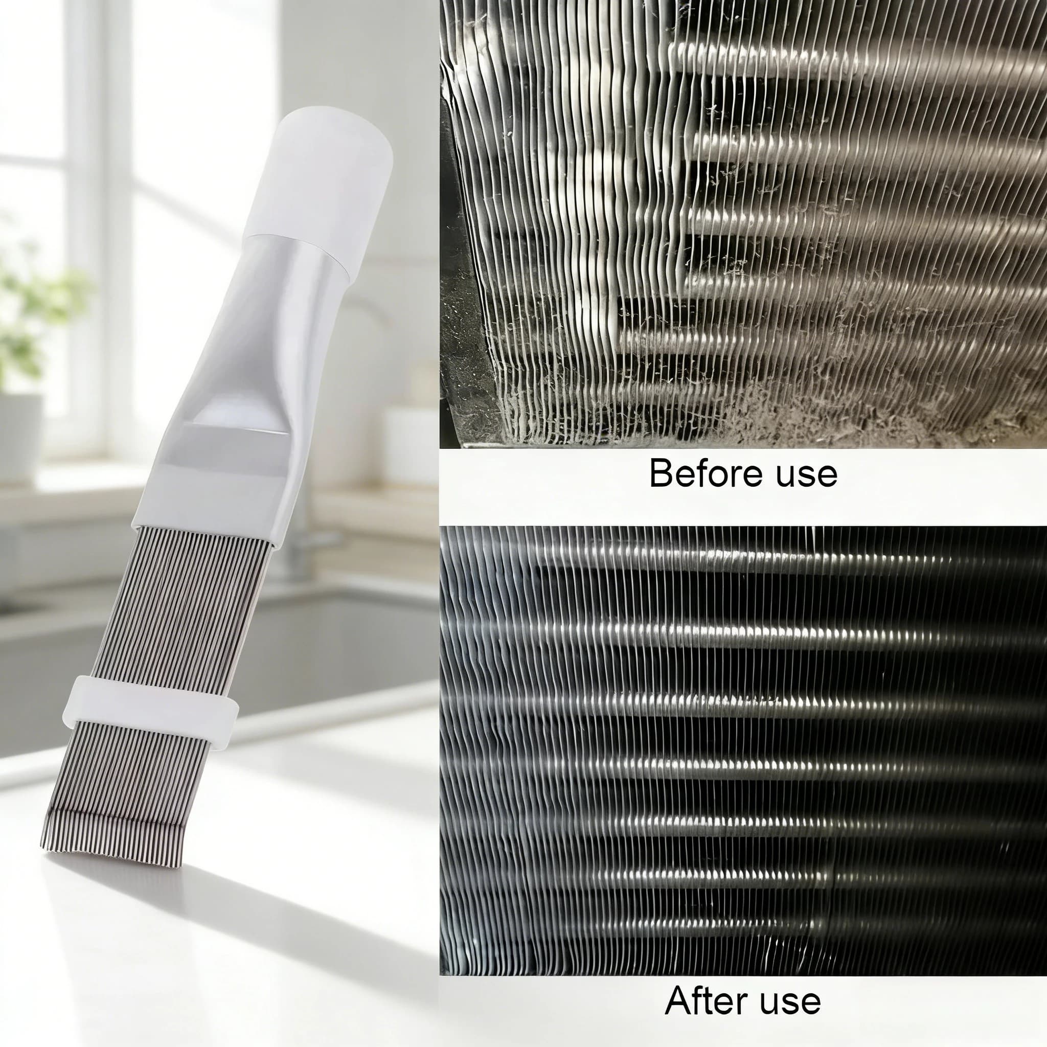 1Pc Air Conditioning Fin Cleaning Comb Stainless Steel Brush Fin Straightener Air Conditioner Cleaning Tool