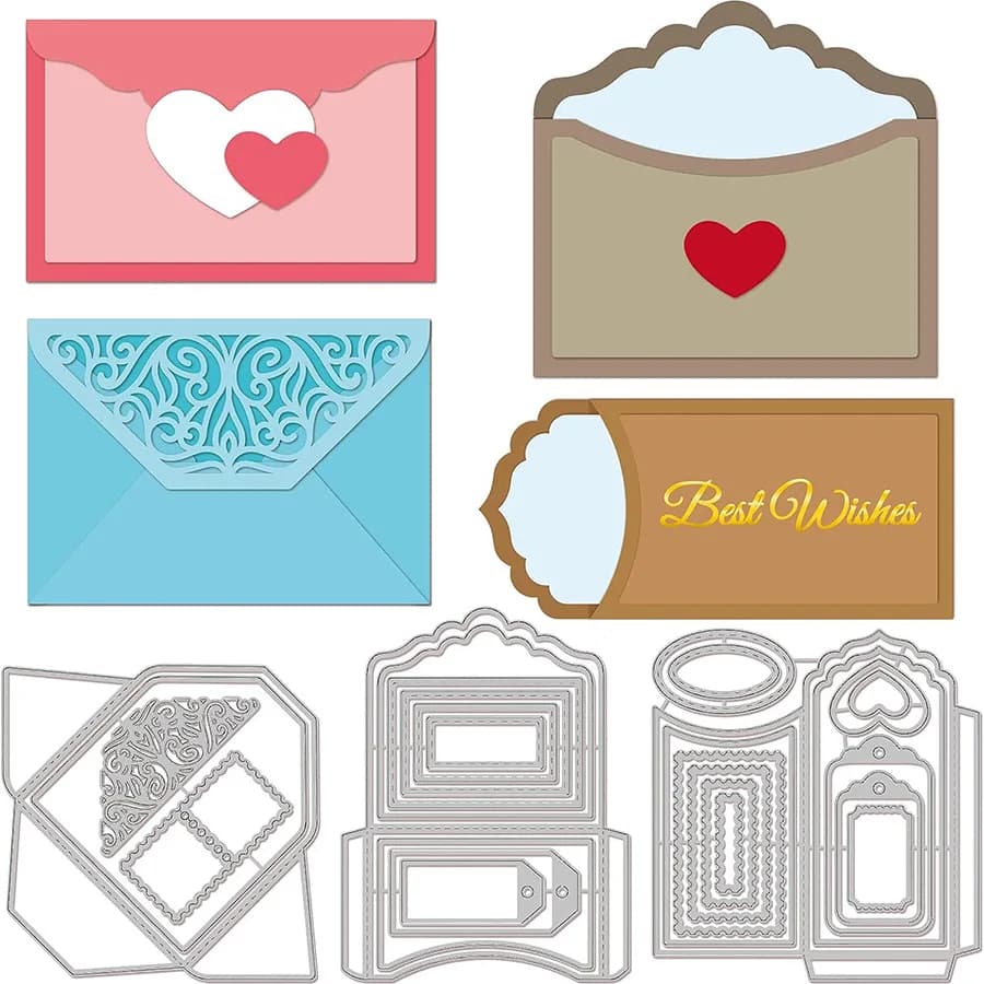 2025 Nuovo Arrivo San Valentino Busta Cuore Metallo Fustelle per Scrapbook FAI DA TE Coltello Stampo Lama Punch Stencil Fabbricazione di Carte