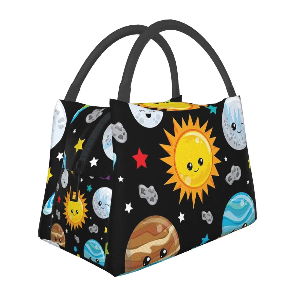 Borsa Termica per Pranzo con Pianeti Kawaii, Sistema Solare Carino, per Scuola e Picnic, Contenitore per Alimenti, Borsa Termica Portatile