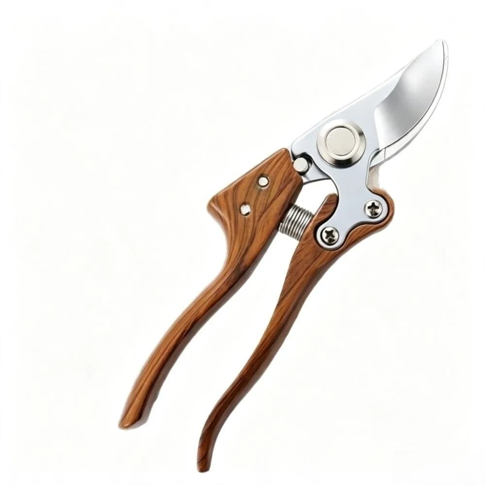 Gardening Tools Wood Grain Garden Pruner Ergonomic Non-Slip Grip Pruning Shears Professional Heavy Duty Garden Clippers Garden