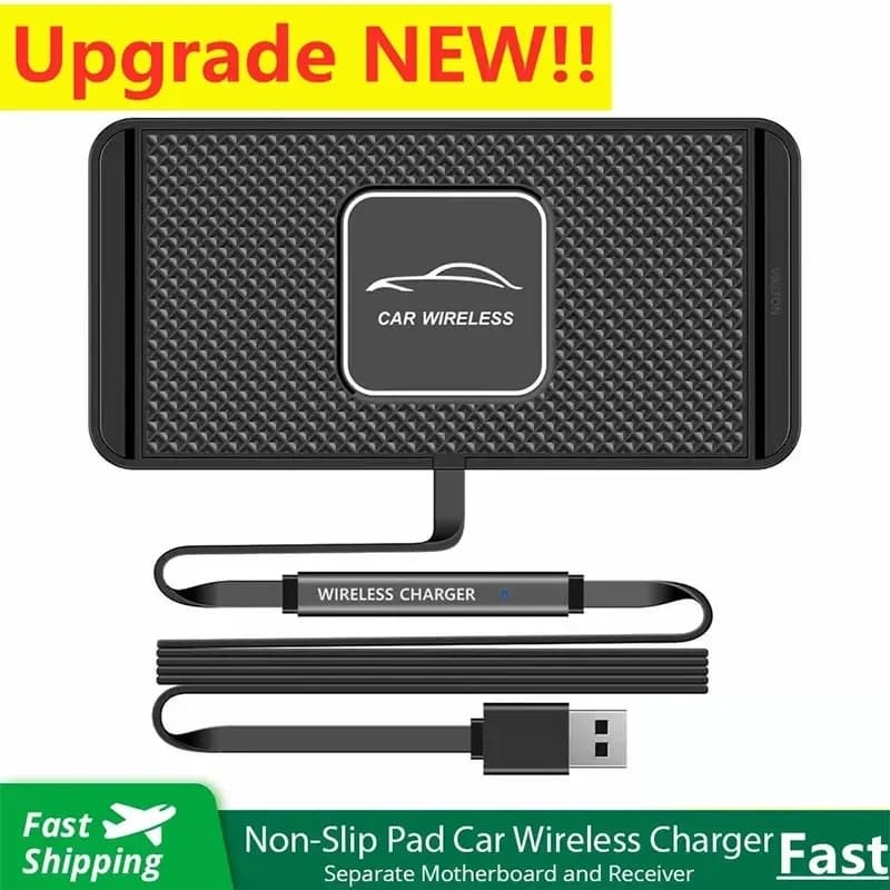 120W Quick Wireless Car Charger Dashboard in Silicone Non-slip Phone Support Mobile Phone Mat Support for iPhone 14 13 Xiaomi Huawei